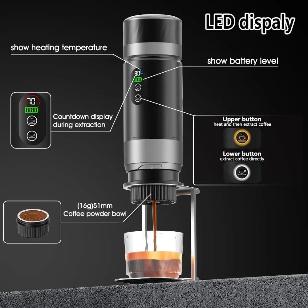 Máquina de café espresso portátil 3 en 1