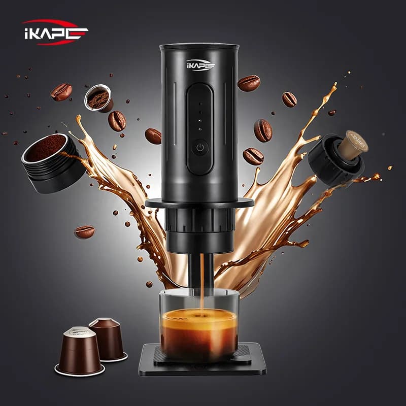 Cafetera manual portátil para cápsulas y café molido