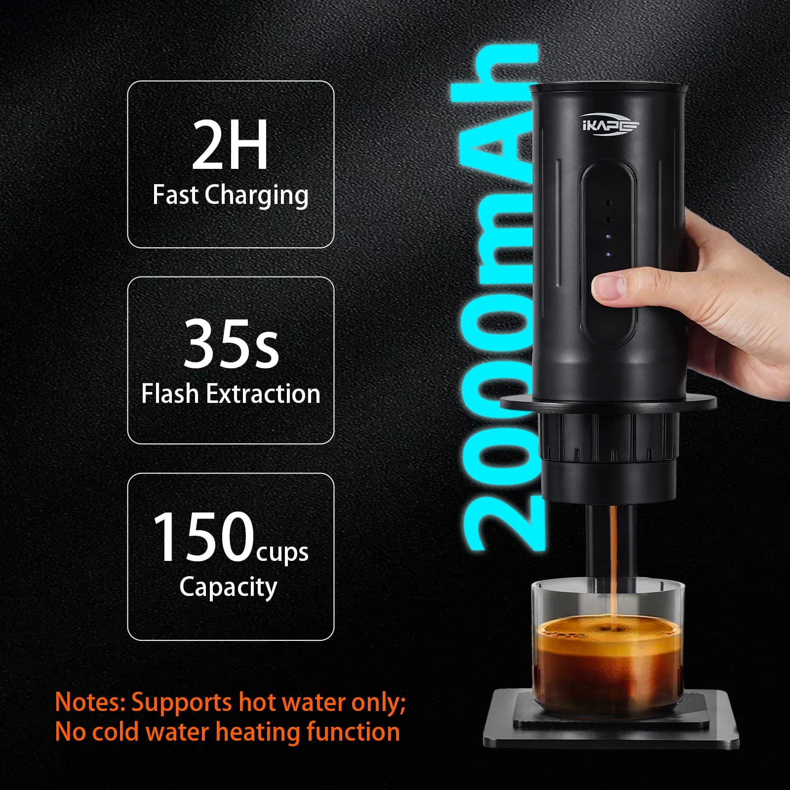 Cafetera manual portátil para cápsulas y café molido