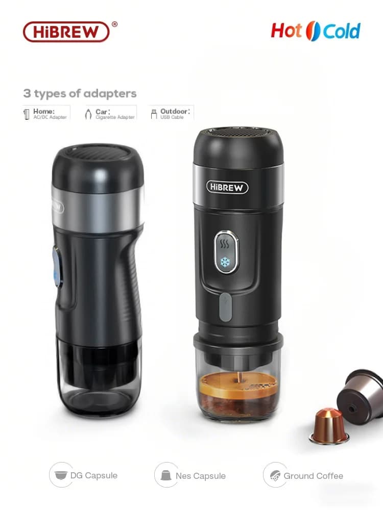 Cafetera portátil para cápsulas y café molido